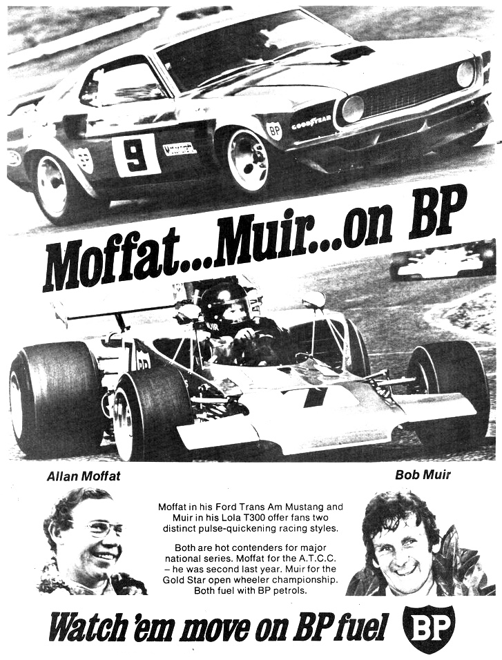 1972 BP Fuel Allan Moffat Ford Mustang & Bob Muir Lola T30